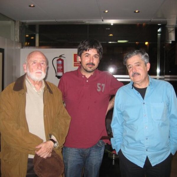 Junto a los actores Fernando Chinarro y Carlos Iglesias